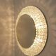 Large round wall mirror with glass flowers by Emil Stejnar, backlit by Nikoll, Austria.