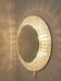 Large round wall mirror with glass flowers by Emil Stejnar, backlit by Nikoll, Austria.