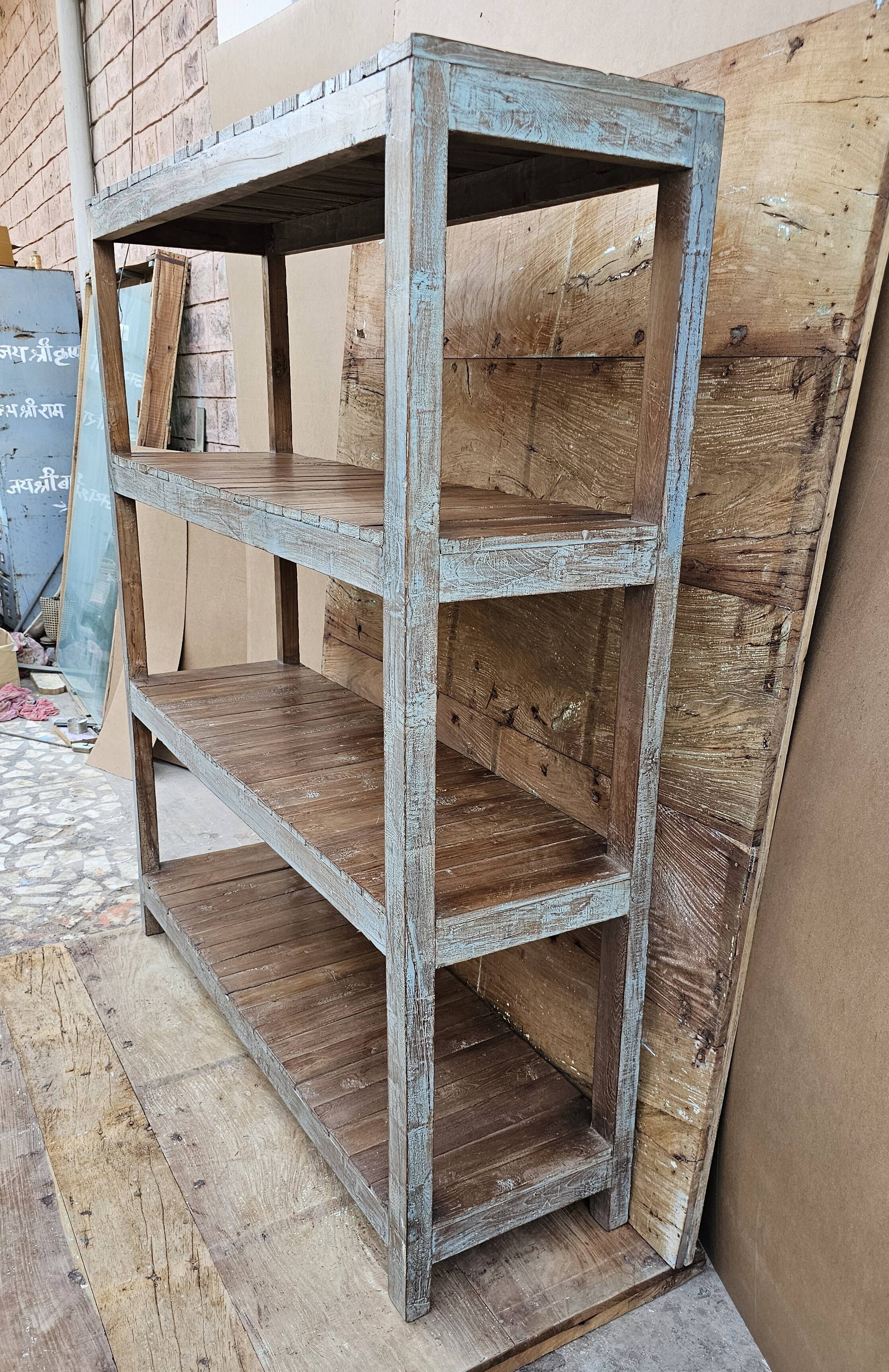 Old rack - workshop shelf in Burmese teak