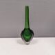 Handmade Murano vase in green and transparent. Estimated 1970-1980