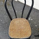 Set of 2 Bistro Chairs Style Thonet Furniture Black Wood and Cane