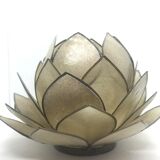 Mother-of-pearl flower and brass