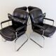 Set of 4 leather office chairs by Grahl