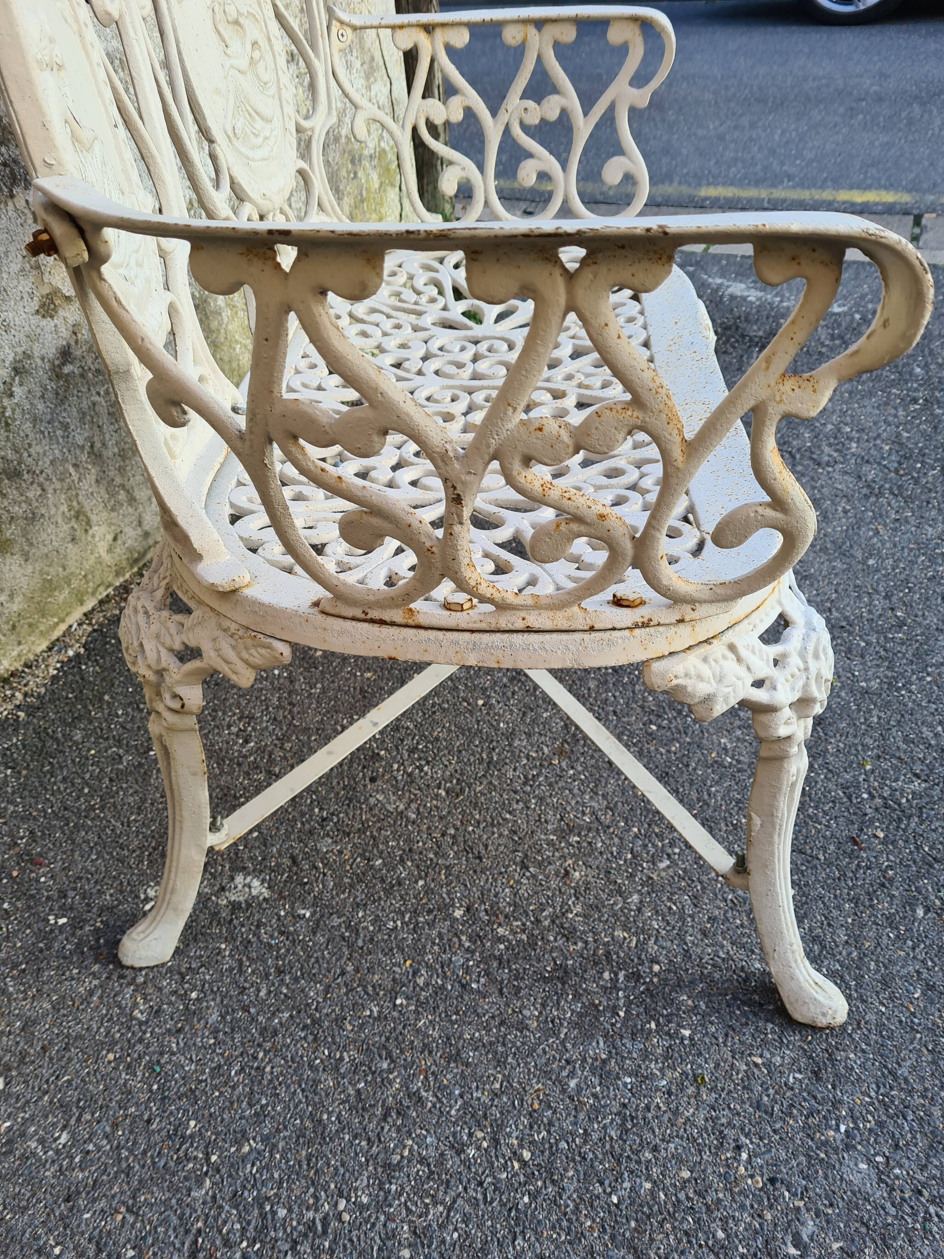 2-seater cast iron garden bench