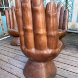 Set of 6 wooden "hand" chairs