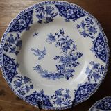 5 Gien Delft earthenware soup plates