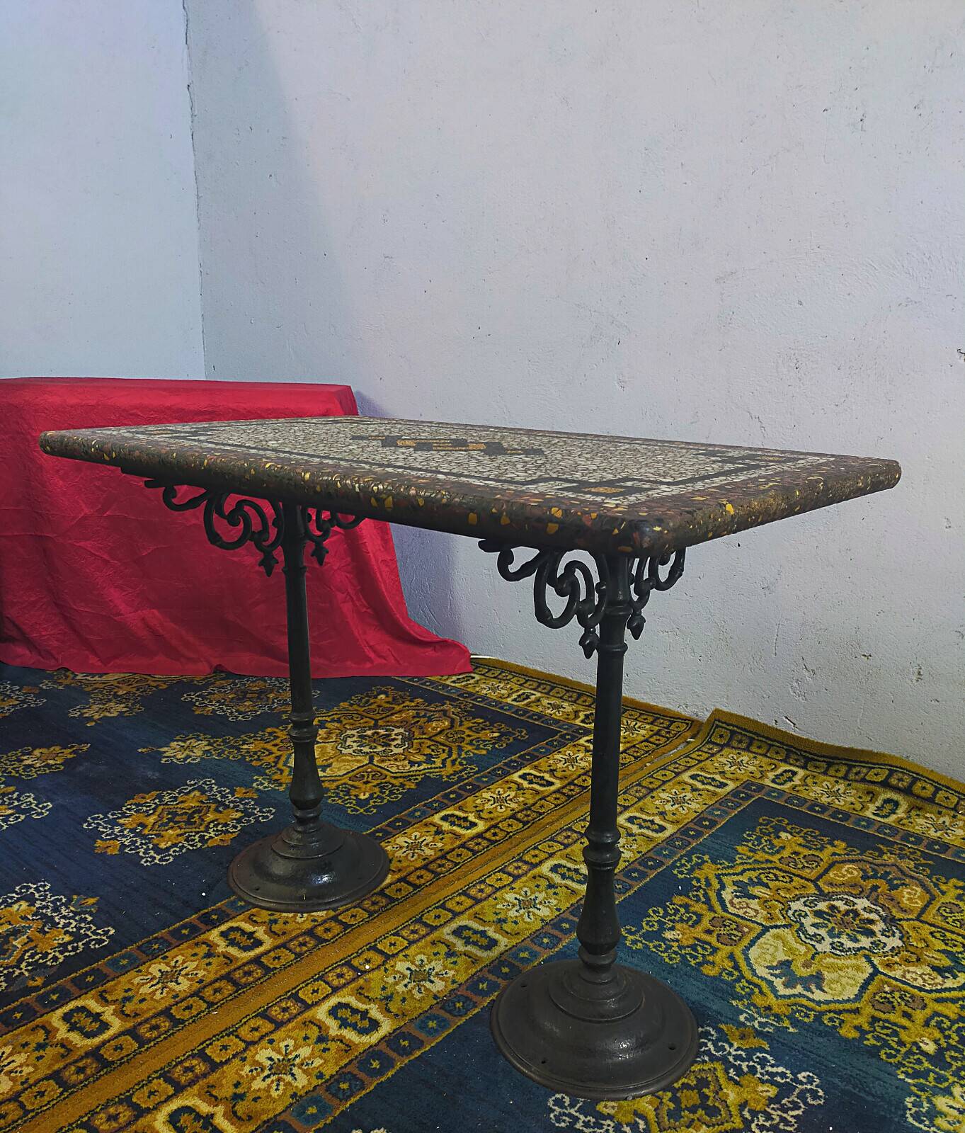 Table bistrot fonte et Terrazzo début 20ème