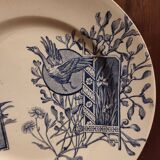 Assiette à dessert vintage française, R. Lafitte, Terre de Fer, Salins