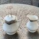 Sugar bowl and milk jug, PP Limoges France, white porcelain art deco