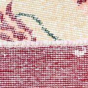 Beige & Burgundy Bordered  Floral Turkish Rug, Neutral Wool Rug, 194x290 Cm
