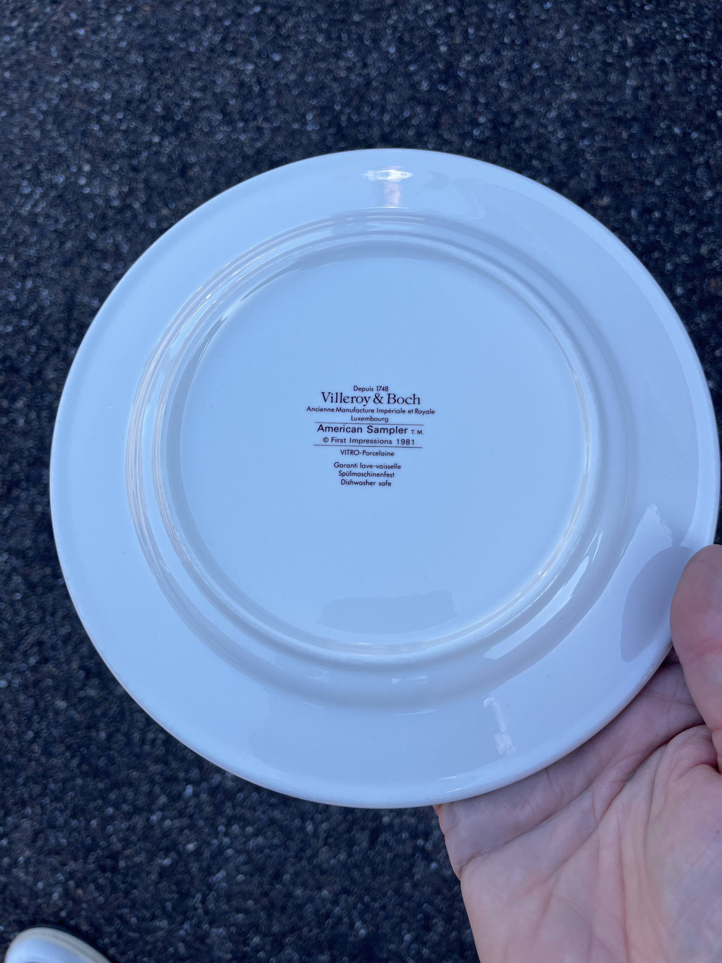 Set of 6 vintage 1981 Villeroy and Boch American Simpler plates