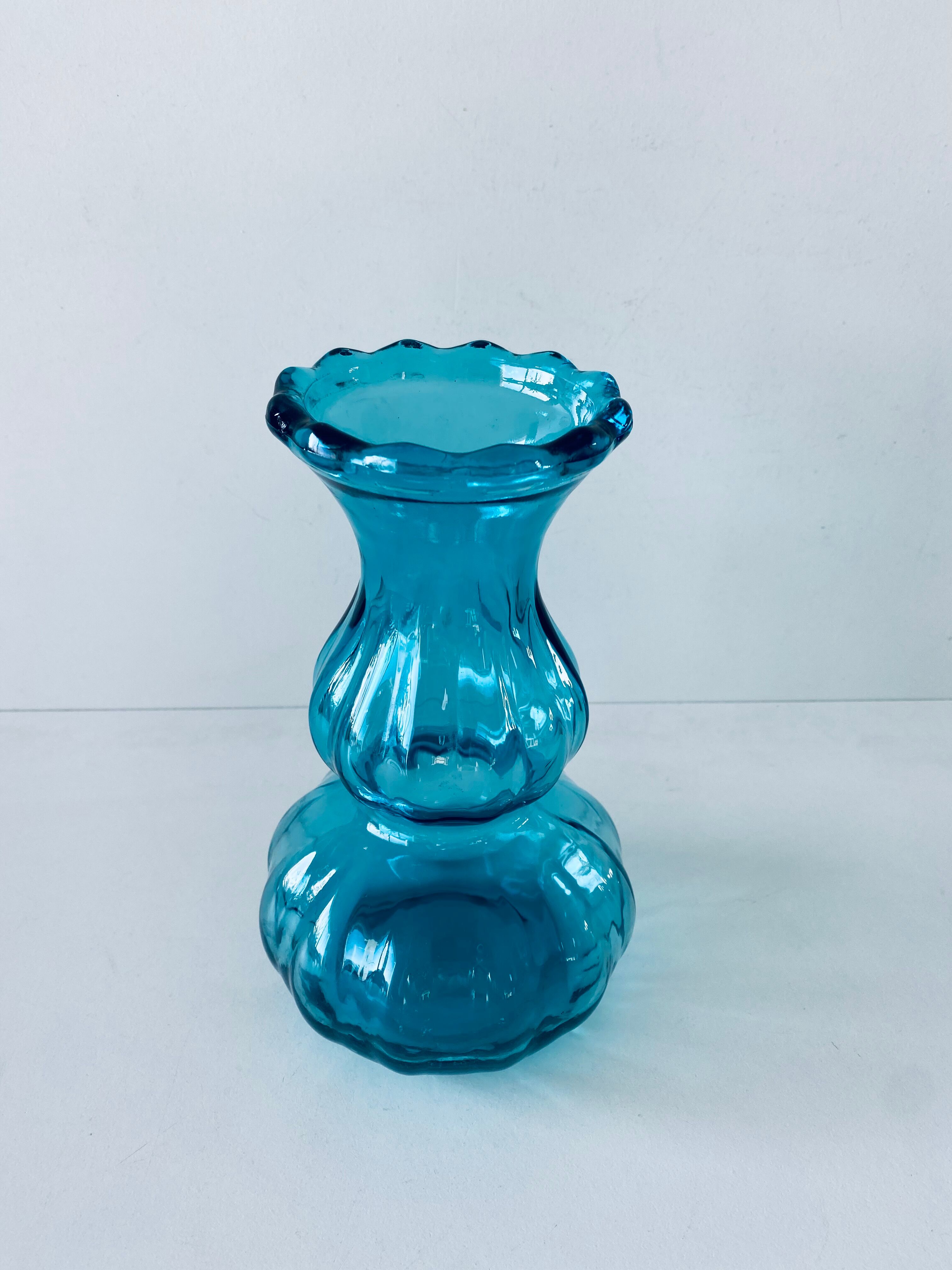 Blue glass vase