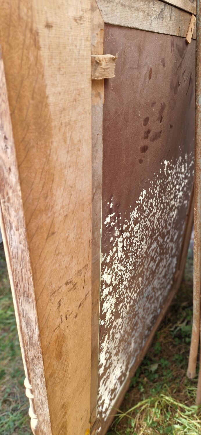 Antique oak trumeau mirror