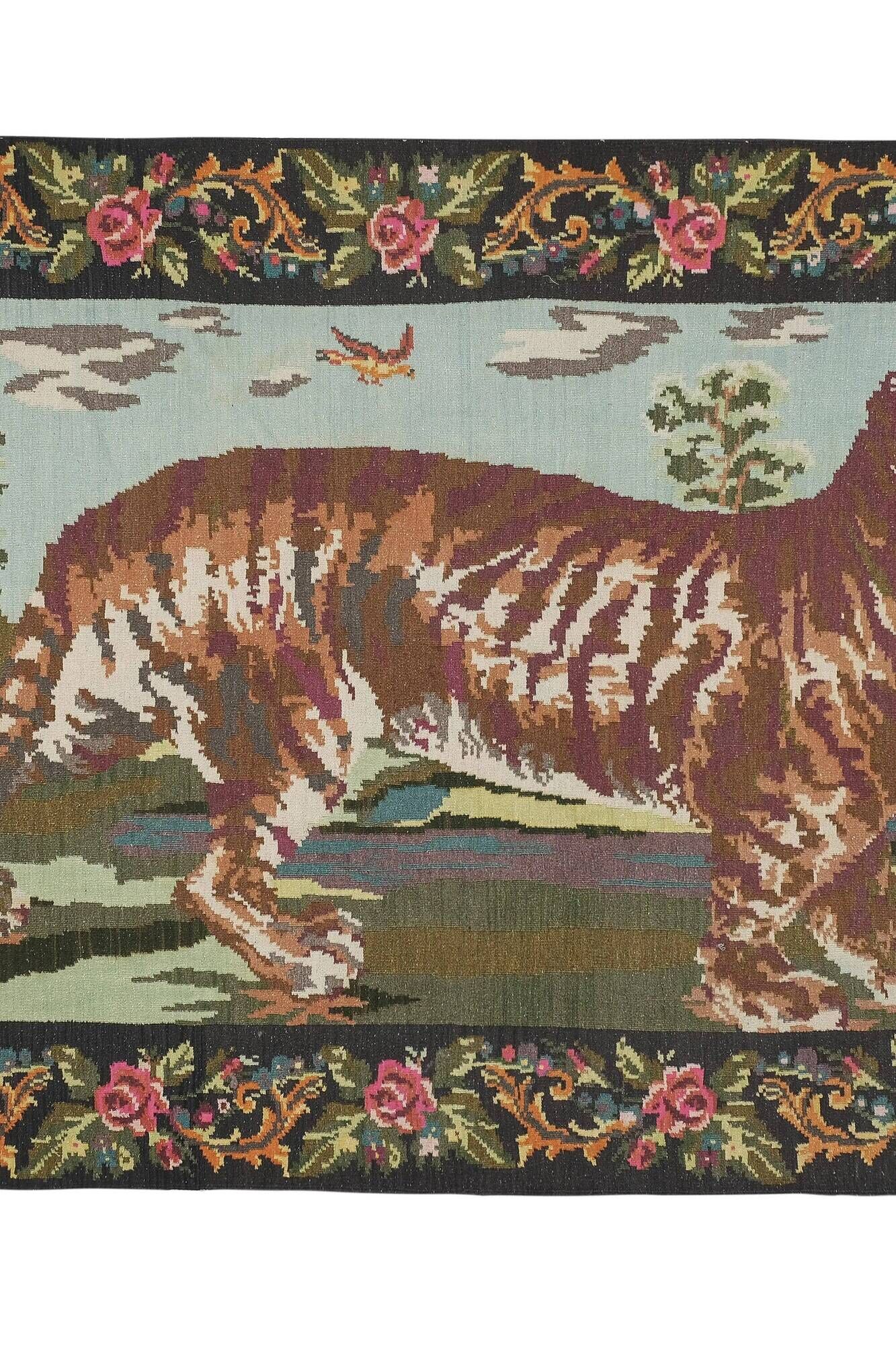 Vintage Turkish kilim, handwoven, 185x330 cm.