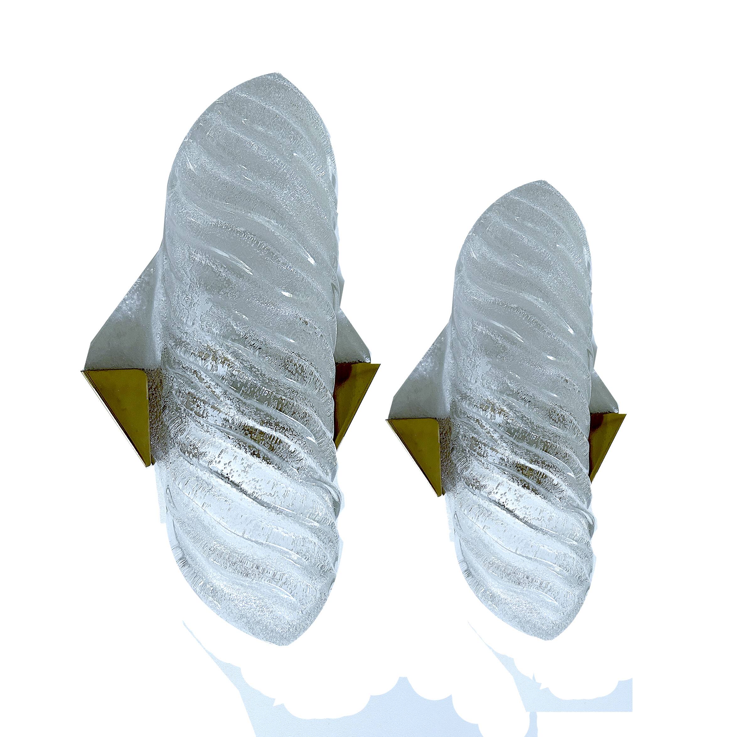 Pair of large Murano glass wall lights