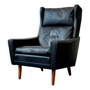 Fauteuil en cuir à oreilles, - danemark