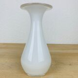 Vase col plat Tarnowiec en verre blanc vintage