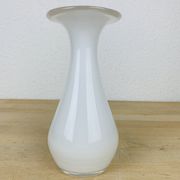 Tarnowiec flat neck vase in vintage white glass