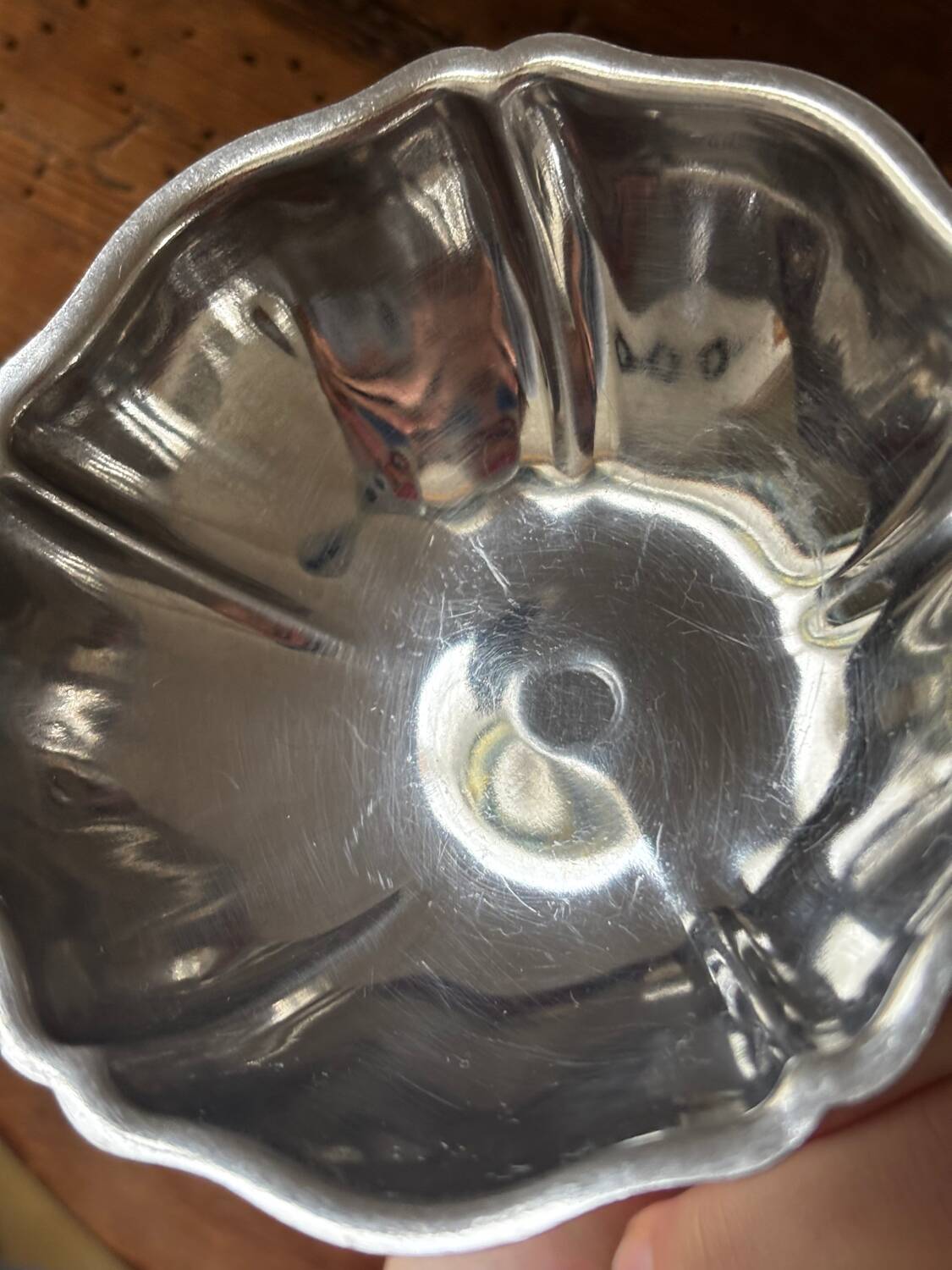 Vintage set of 6 finely engraved stainless steel bowls.