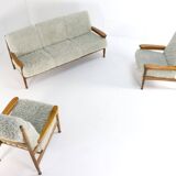 Set van designer bank + 2 fauteuils 'Sliedrecht' - opnieuw bekleed