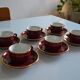 Set of 6 Apilco cups ** Rare colour Bordeaux or Burgundy **