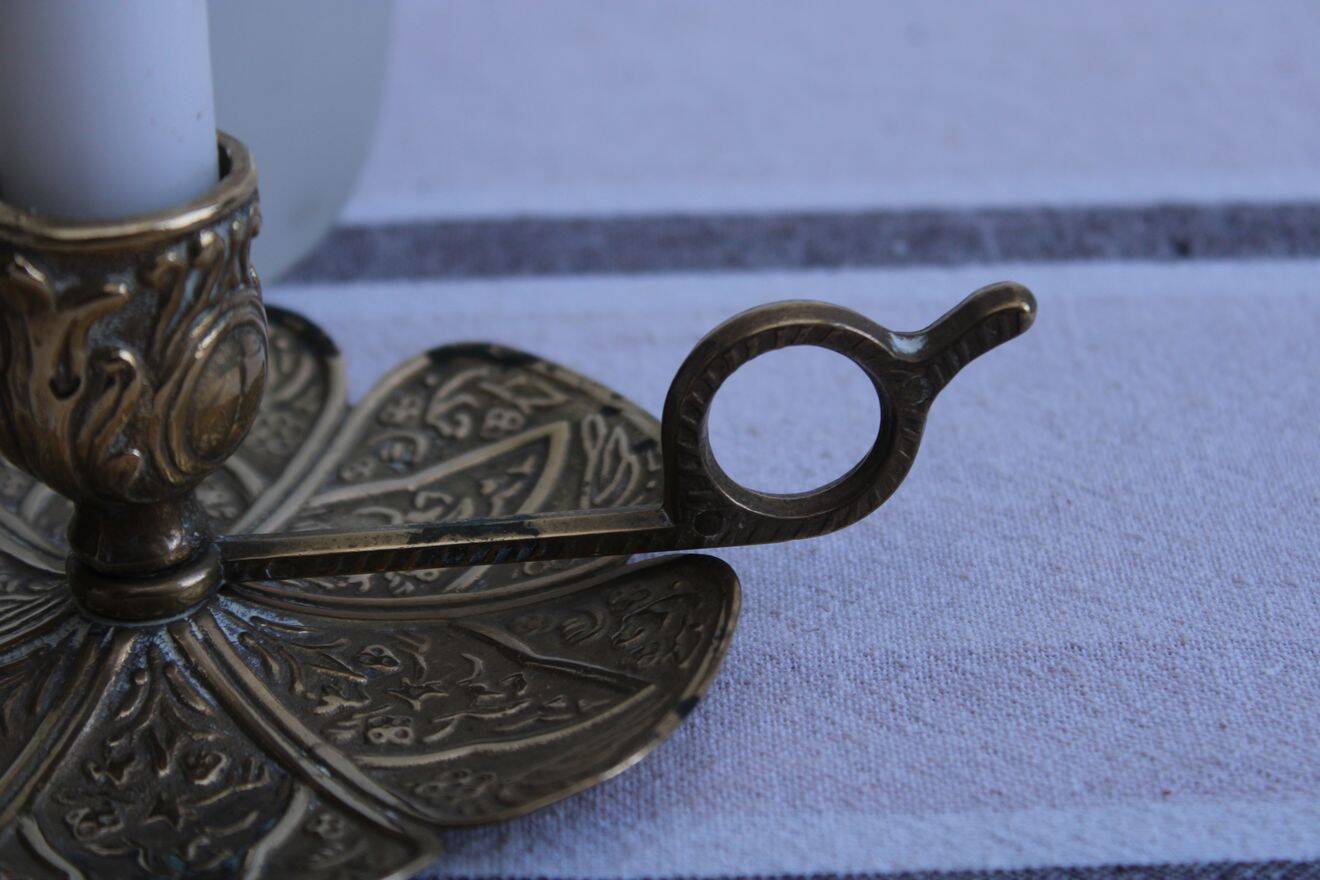 Gold metal candle holder