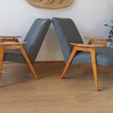 2 designer armchairs by j. šmidek, 1970s.