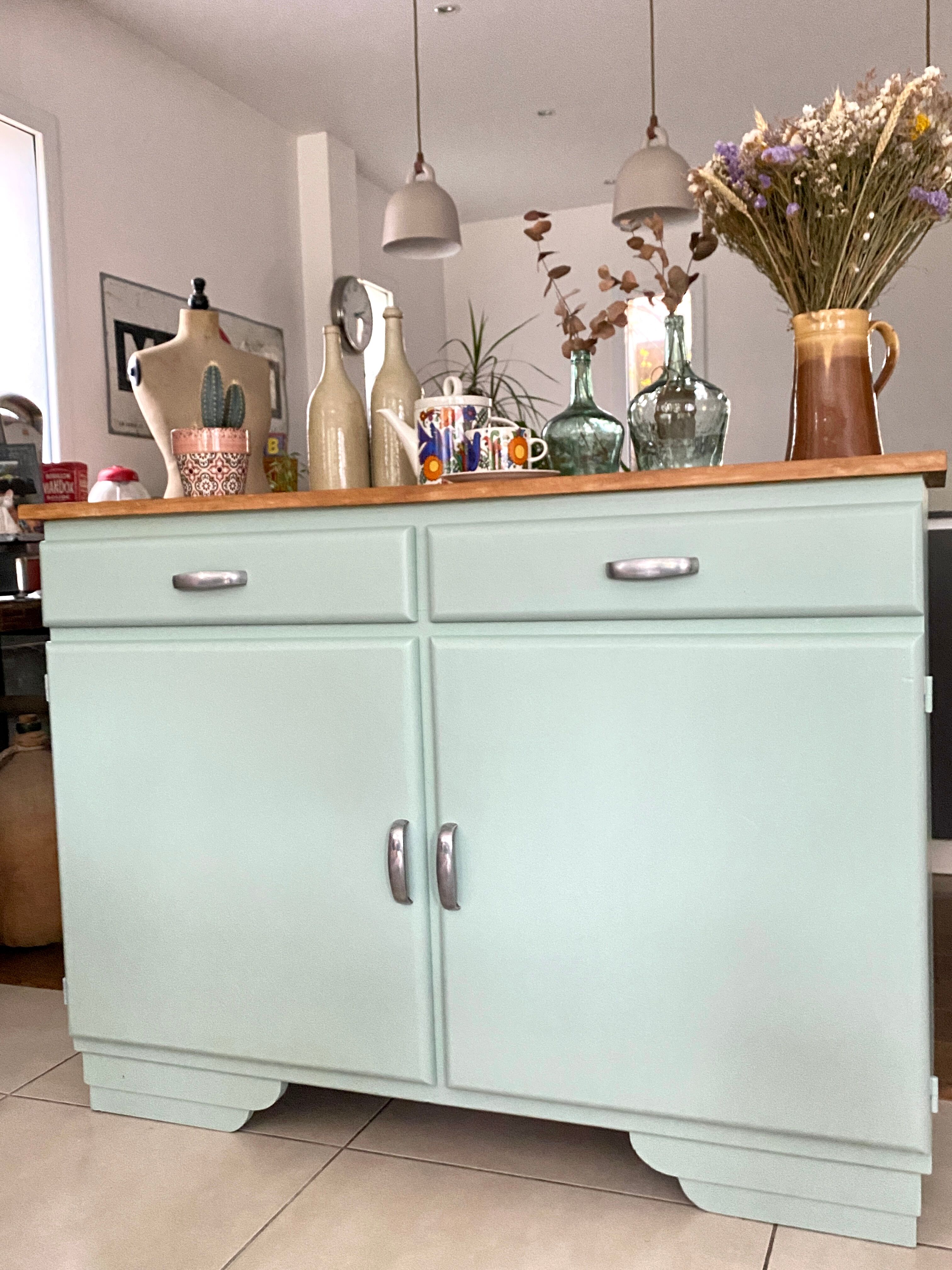 Vintage mint green buffet