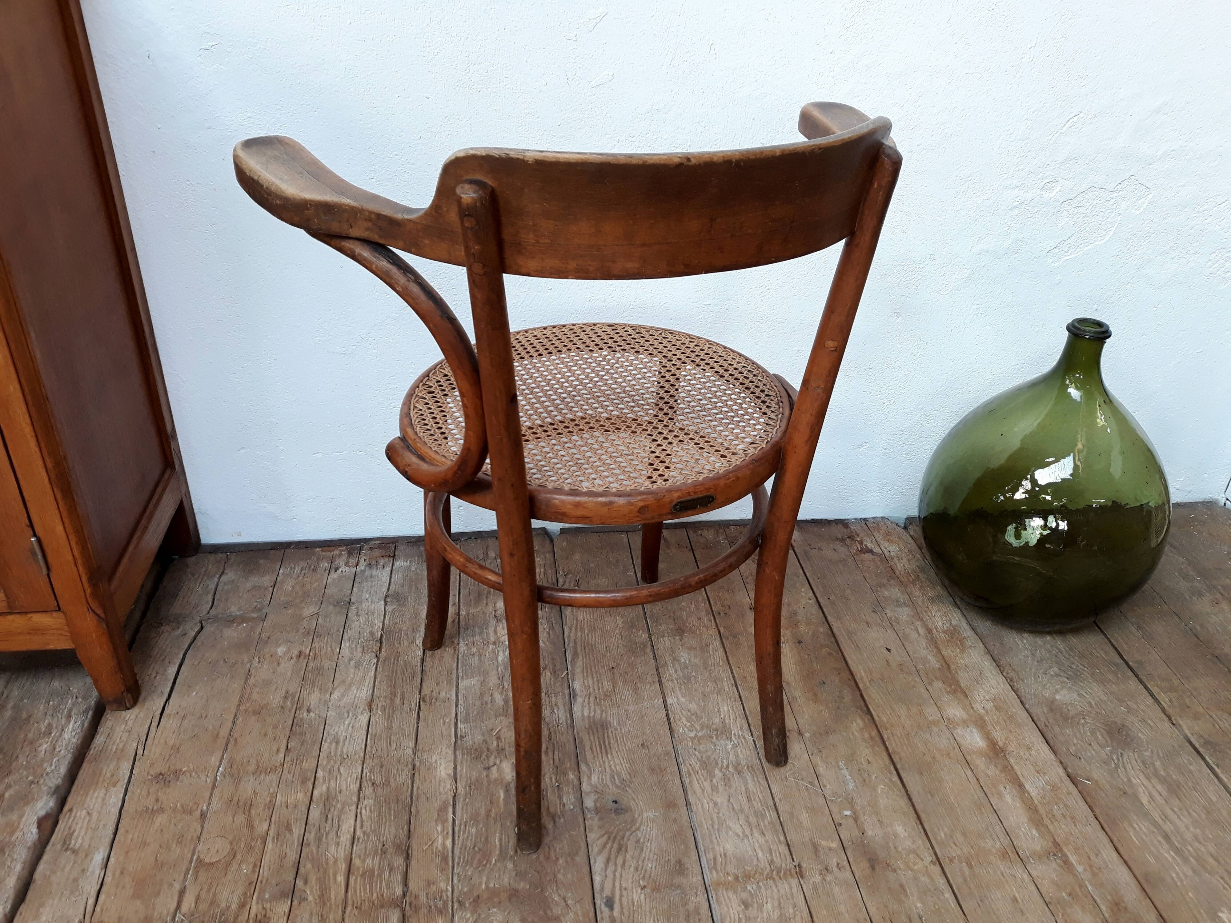 Cane armchair Baumann 1930