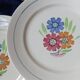 8 old flat plates decorated with flowers, Agnès model by K&G Lunéville