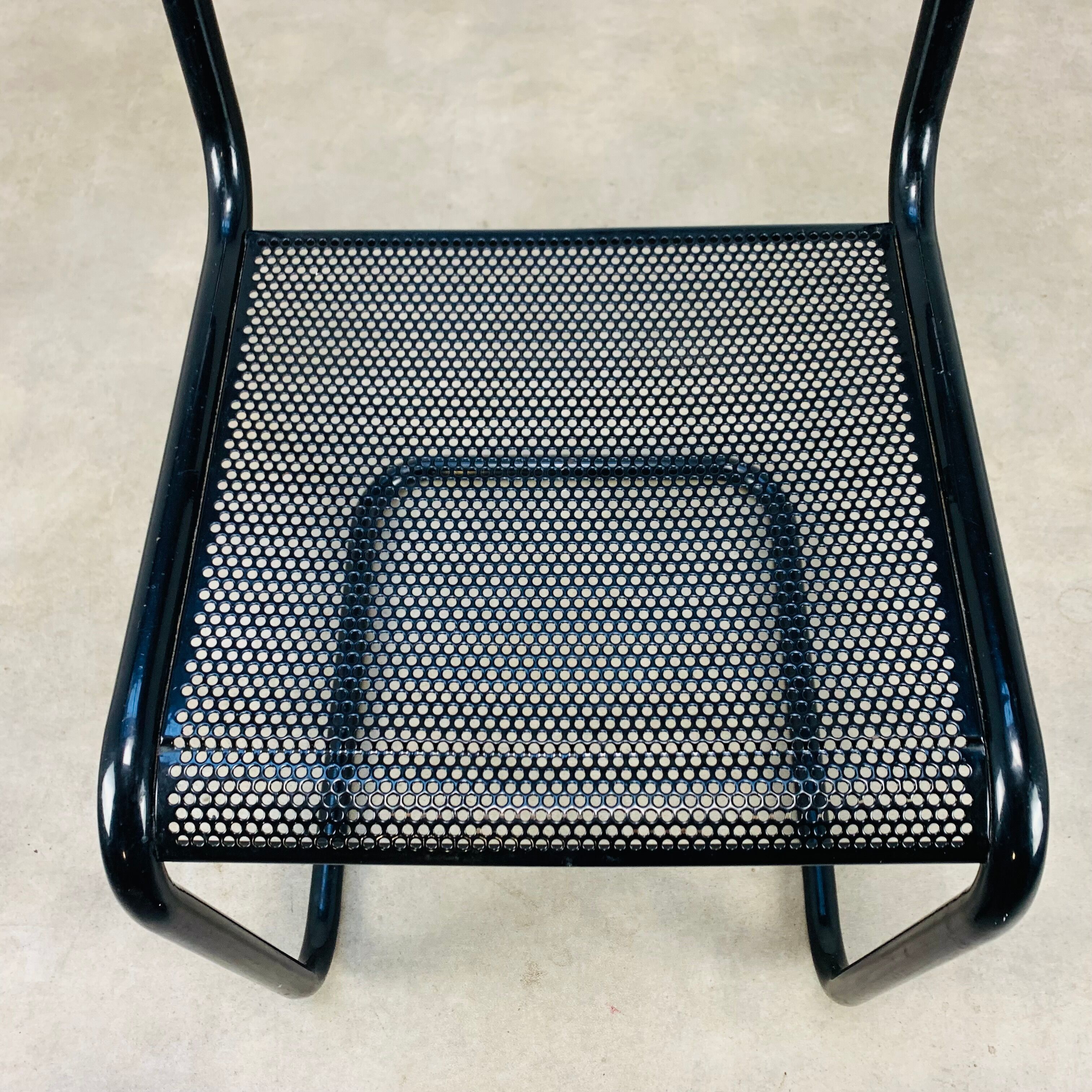 80s perforated metal Cantilever chair