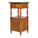 Table de nuit Art Déco française avec plateau en pierre bleue, années 1920
