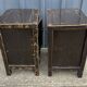 Pair of small accent tables or side tables, lacquered in black from Asia.