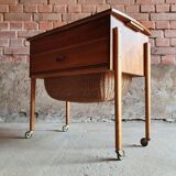 Piece of furniture with scandinavian teak sewing 1950
