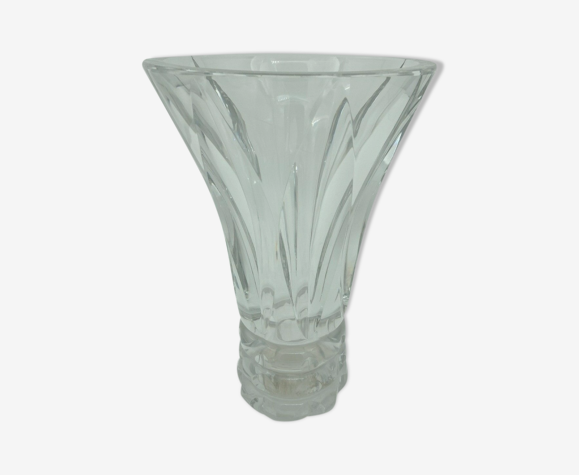 Large crystal vase france st louis with arretes 6 kilos | Selency