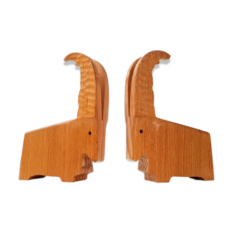 Pair of bookends ibex 1960 vintage