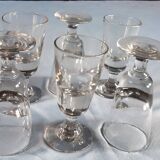 6 verres à café anciens en verre soufflé