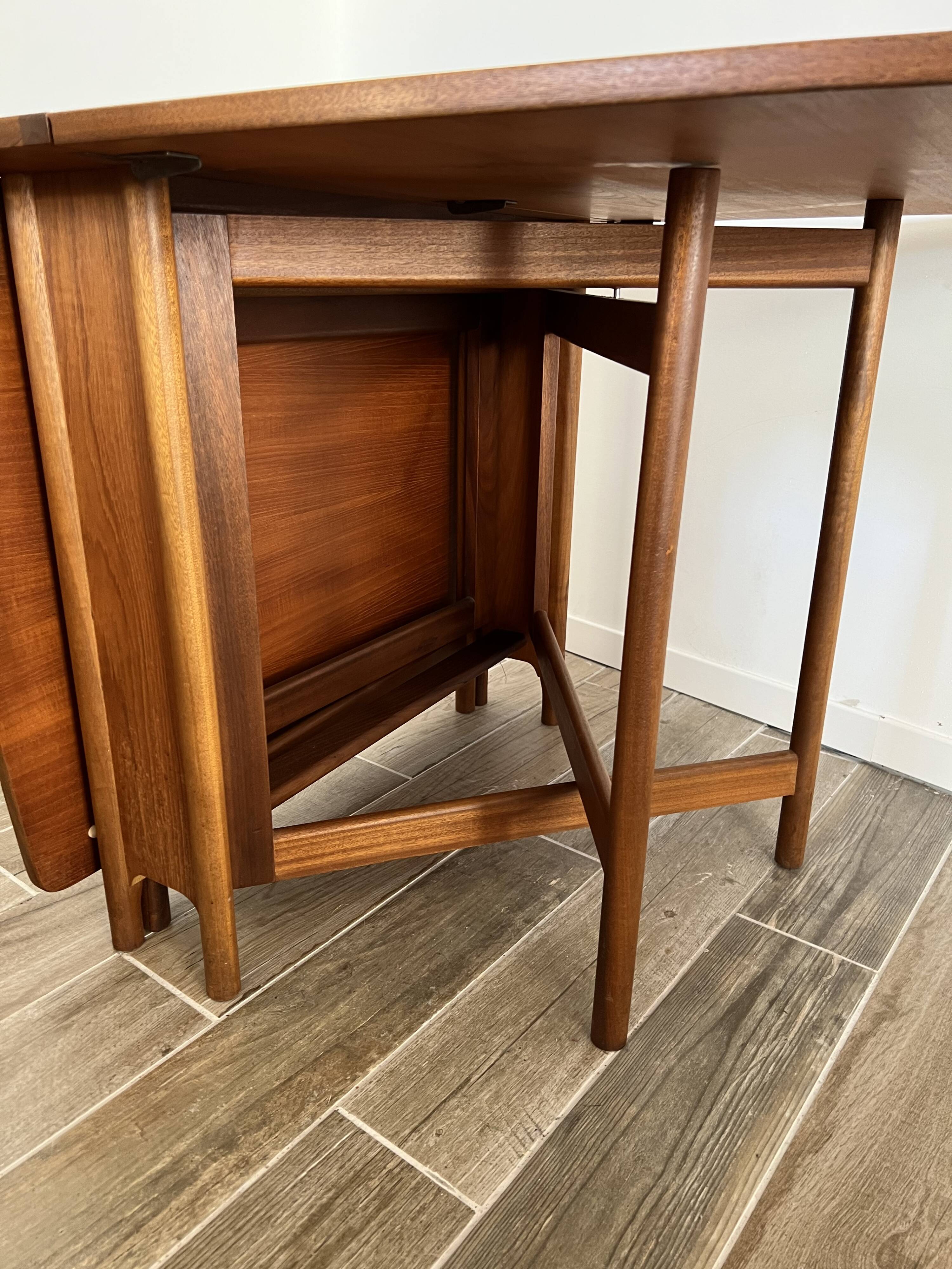 Scandinavian-style teak flap table