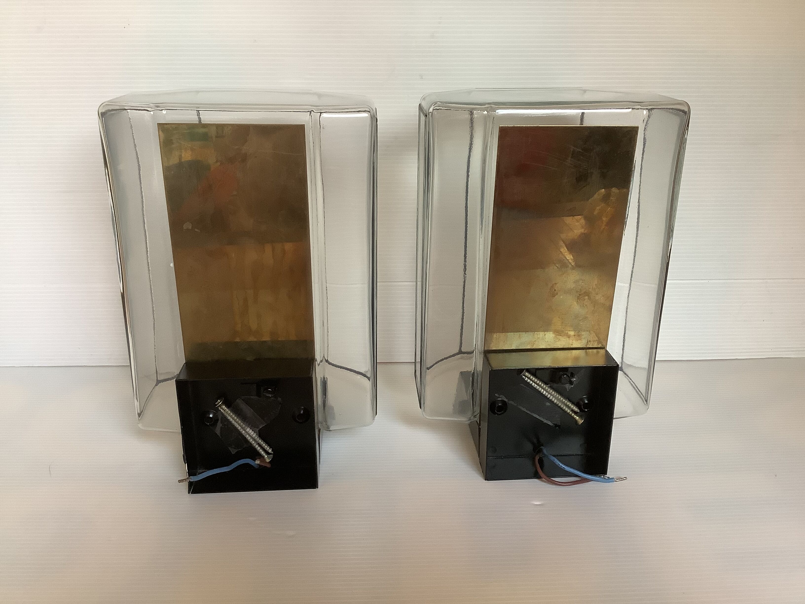 Paire d’appliques murales moderniste limburg Glashutte