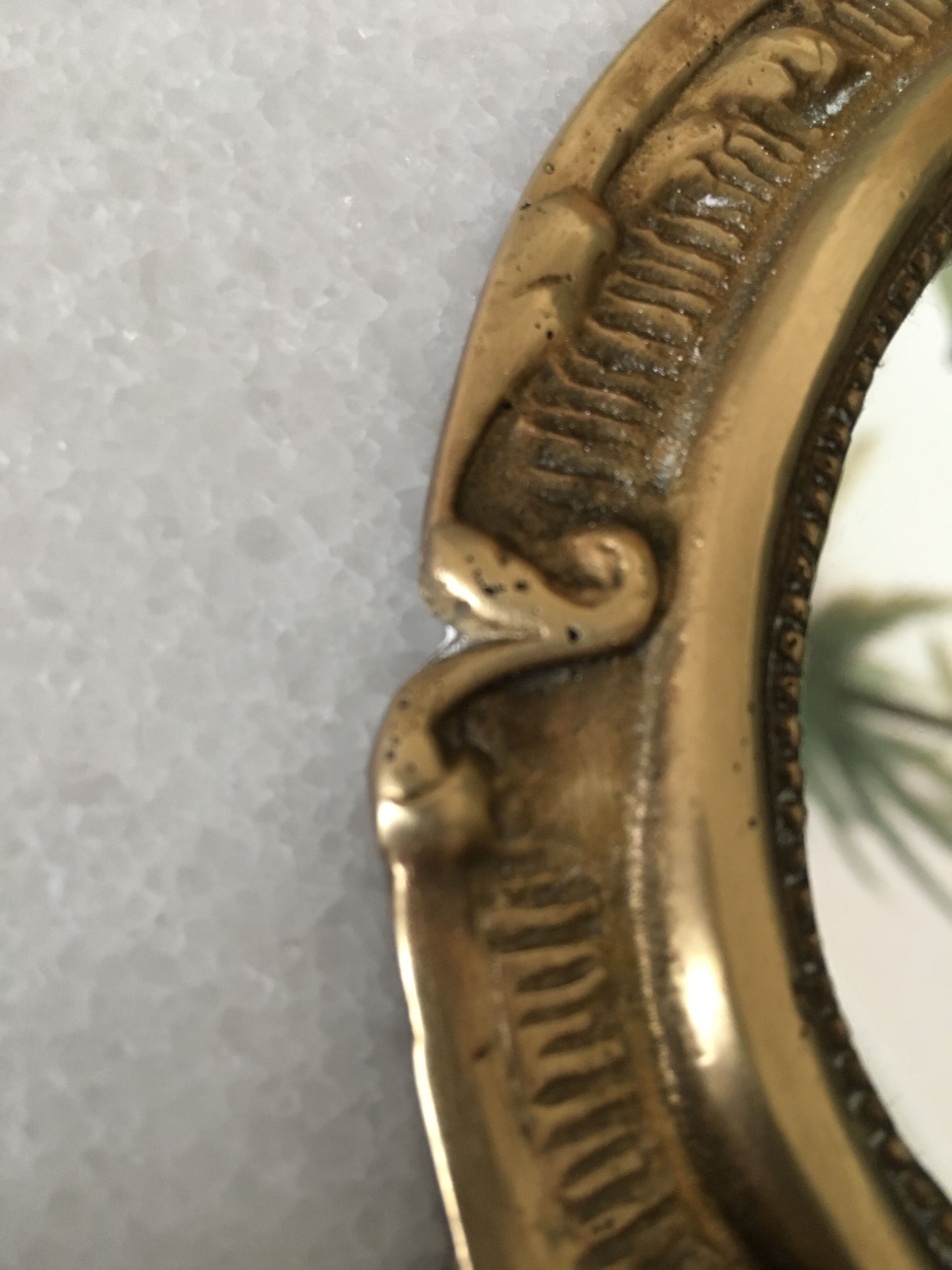 Brass hand mirror 26x11cm