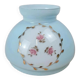 Abat-jour ancien en opaline bleue décor roses