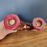 Pair of Fat Lava ceramic candle holders