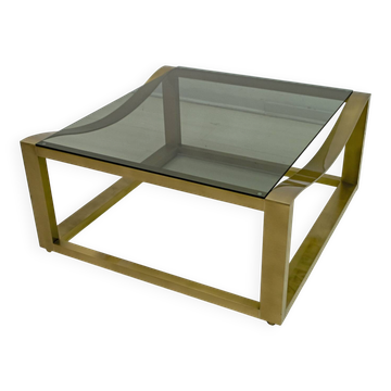 Table basse en laiton de style italien moderne du milieu du siècle, Luciano Frigerio, 1970