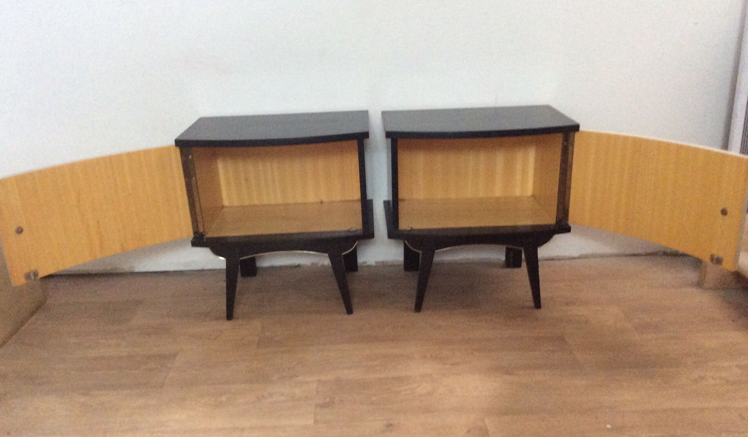 Pair of vintage wooden bedsides 1960