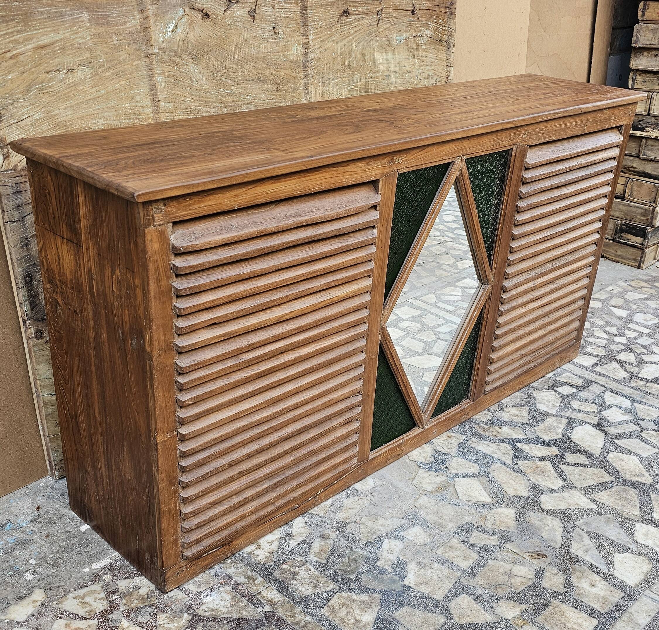 Old shop counter in Burmese teak.