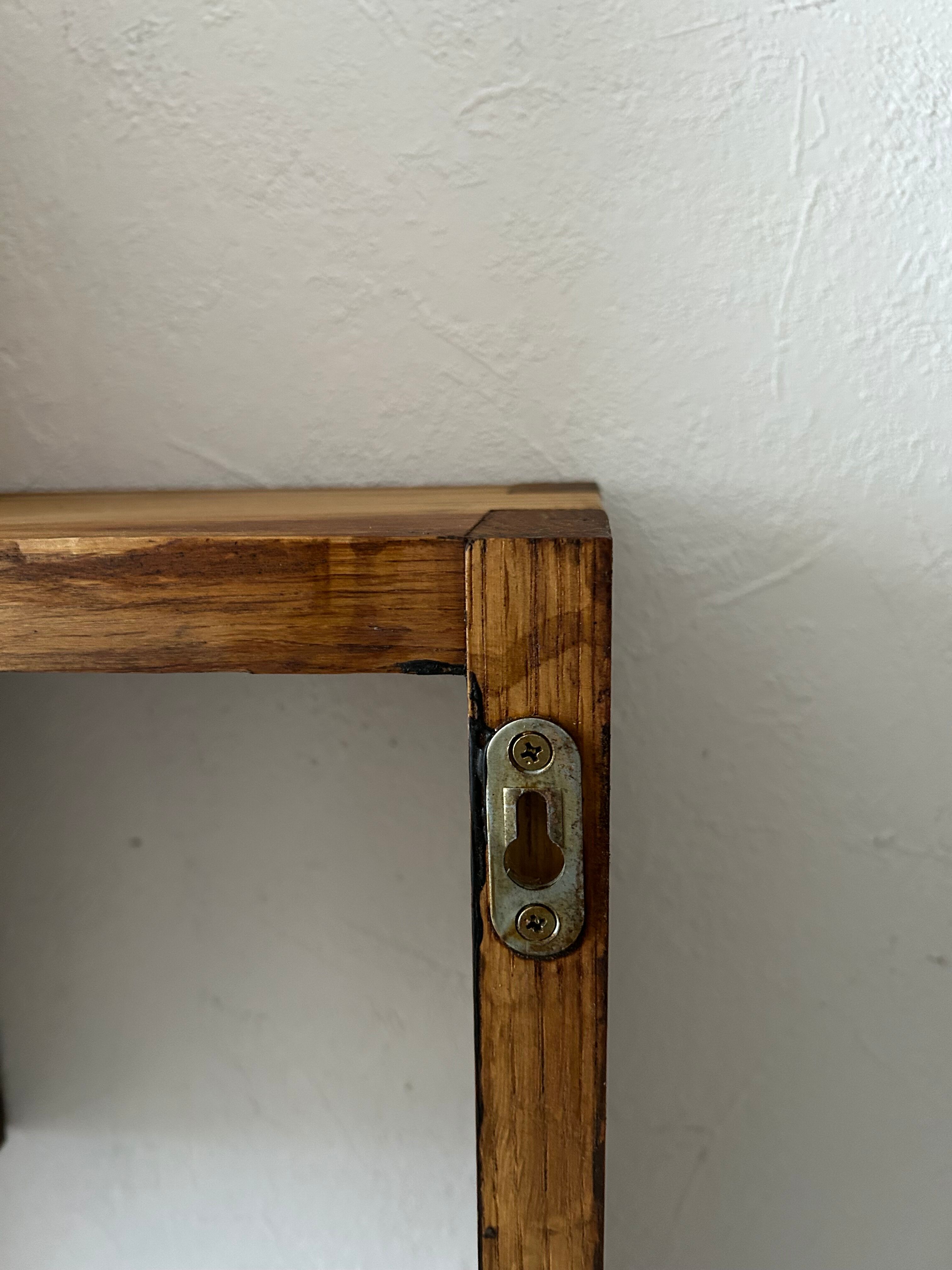 Cube oak wall shelf