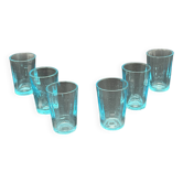 Sky blue glass shot glasses