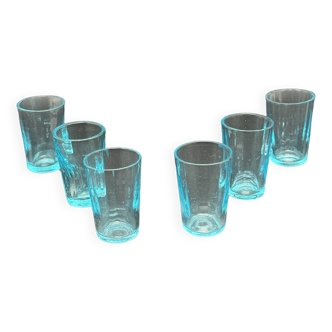 Sky blue glass shot glasses