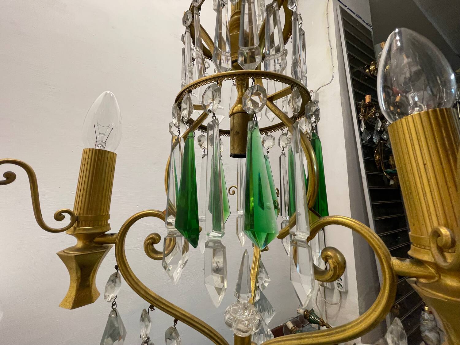 Brass  Crystal Chandelier 1960’s