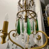 Lustre en cristal et laiton des années 1960